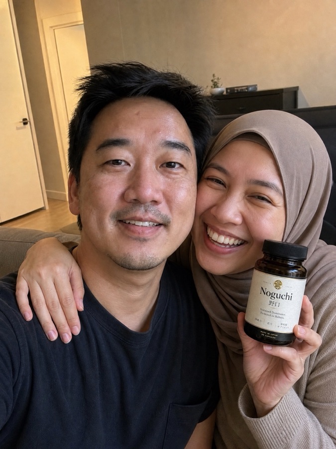 Pasangan bahagia dengan Noguchi